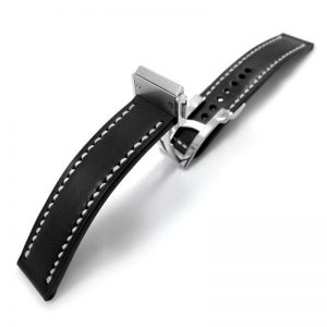 Watch Strap With Clasp – Automatic Black With White / Black Line Royal Choice Black