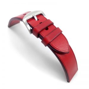 Watch Strap Red Without Stitching Simple Lobster Italian Leather Manufacturer