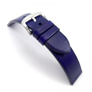 Watch Strap Blue Without Stitching Simple Cosmic Blue Italian Leather