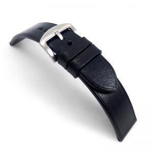 Watch Strap Black Without Stitching Simple Black Italian Leather