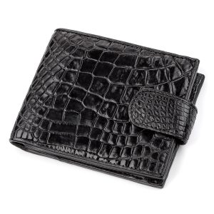 Leather wallet CROCODILE LEATHER (black)