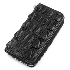 Leather wallet  CROCODILE LEATHER (Black)