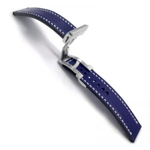 Watch Strap With Clasp – Automatic Blue With White / Blue Stitching Royal Choice Cosmic Blue