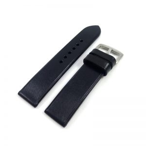 Watch Strap Black Without Stitching Simple Black Italian Leather