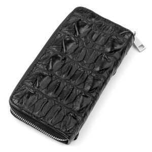 Leather wallet  CROCODILE LEATHER (Black)